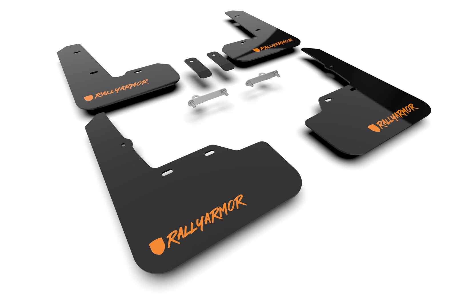 Rally Armor 2022+ Subaru WRX Black UR Mud Flap Altered Font Orange Logo - MF92-UR-BLK/OR-X for 2022-2025 Subaru WRX - front v