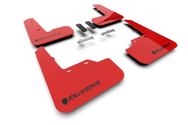 Rally Armor 2022+ Subaru WRX Red UR Mud Flap Altered Font Black Logo - MF92-UR-RD/BLK-X for 2022-2025 Subaru WRX - front view