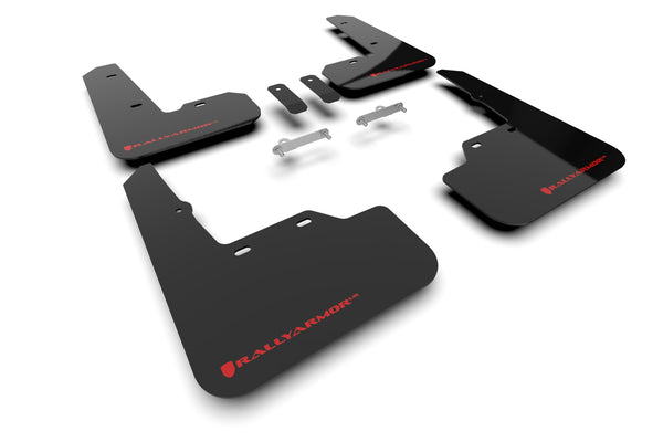 Rally Armor 2022 Subaru WRX Black UR Mud Flap w/ Red Logo - MF92-UR-BLK/RD for 2022-2025 Subaru WRX - front view