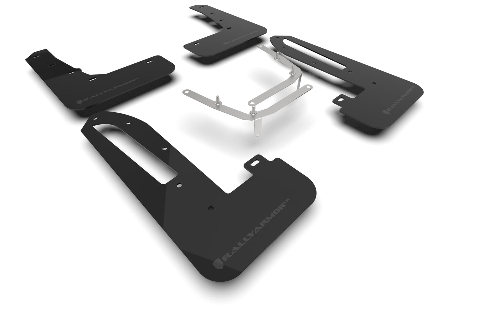 Rally Armor 2023+ Honda Civic Type R Black Mud Flap Grey Logo - MF97-UR-BLK-GRY for 2023-2025 Honda Civic Type R - front view