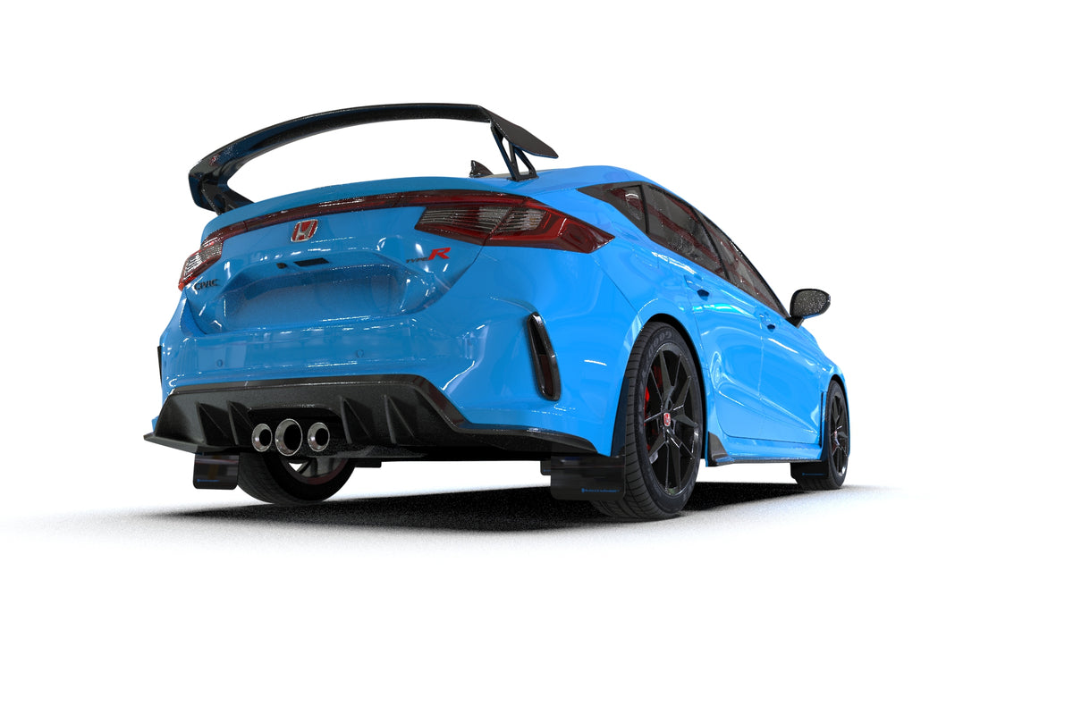 Rally Armor 2023+ Honda Civic Type R Black Mud Flap Light Blue Logo - MF97-UR-BLK-NB