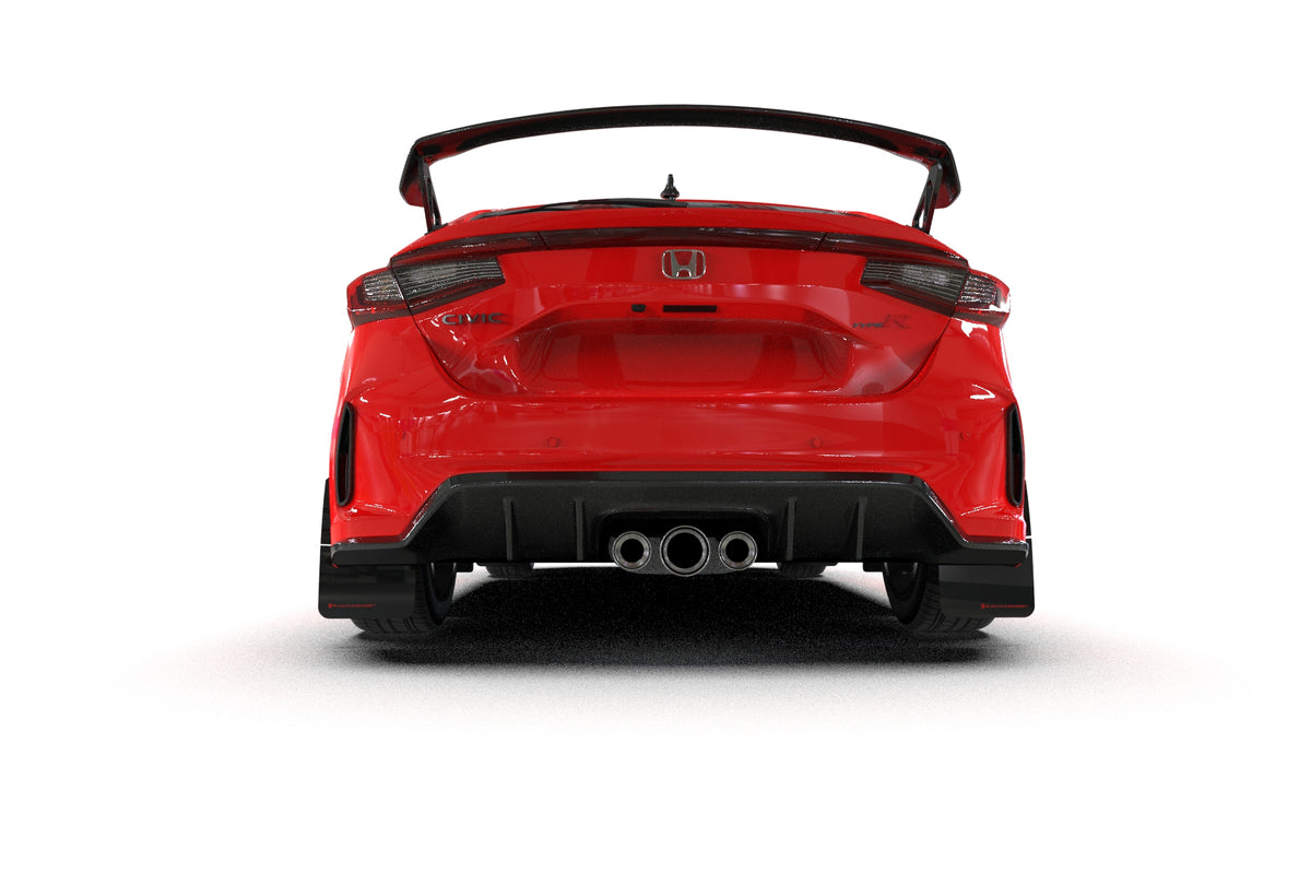 Rally Armor 2023+ Honda Civic Type R Black Mud Flap Red Logo - MF97-UR-BLK-RD