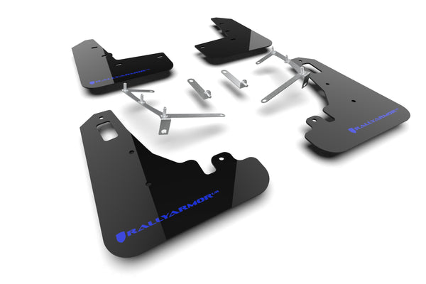 Rally Armor 2022+ Subaru BRZ / 2022+ Toyota GR86 Black UR Mud Flap w/ Blue Logo - MF99-UR-BLK-BL for 2022-2026 Toyota GR86 - 