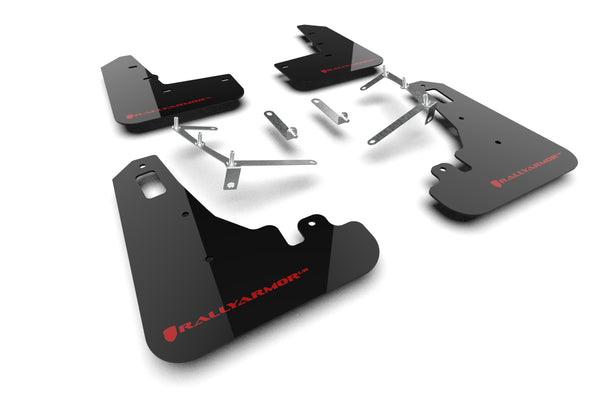 Rally Armor 2022+ Subaru BRZ / 2022+ Toyota GR86 Black UR Mud Flap w/ Red Logo - MF99-UR-BLK-RD for 2022-2026 Toyota GR86 - f