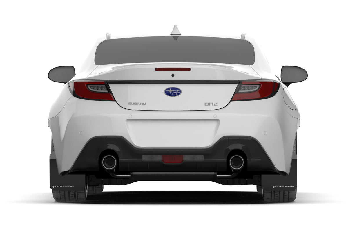 Rally Armor 2022+ Subaru BRZ / 2022+ Toyota GR86 Black UR Mud Flap w/ Red Logo - MF99-UR-BLK-RD