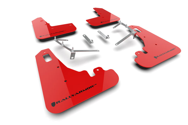 Rally Armor 2022+ Subaru BRZ / 2022+ Toyota GR86 Red UR Mud Flap w/ Black Logo - MF99-UR-RD-BLK for 2022-2026 Toyota GR86 - f