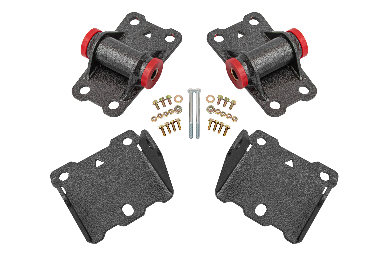 BMR 78-87 G-Body Motor Mount Kit Upper & Lower Poly - Black Hammertone - MM460H