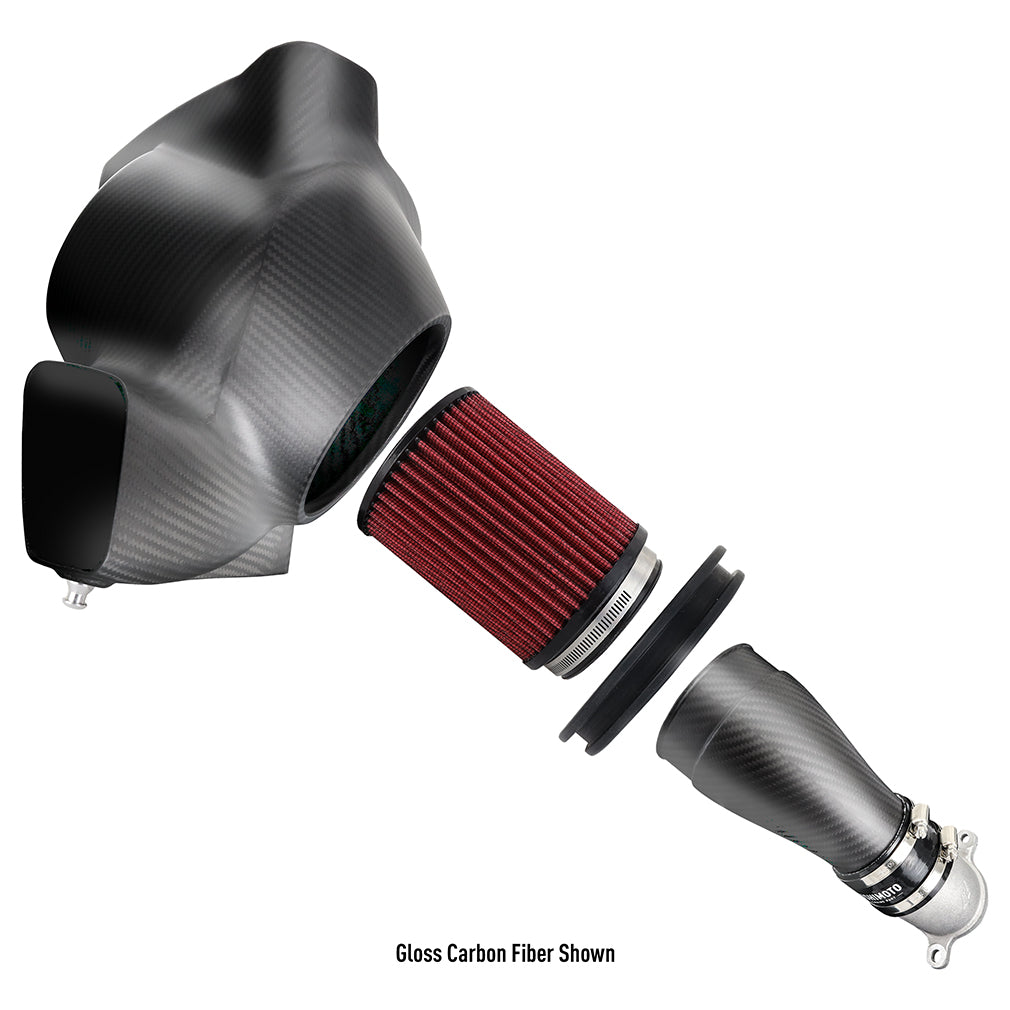 Mishimoto 2021+ BMW G8X M2/M3/M4 Performance Intake Carbon Fiber Gloss - MMAI-G80-21CFG for 1984-1993 BMW 3 Series - angle vi