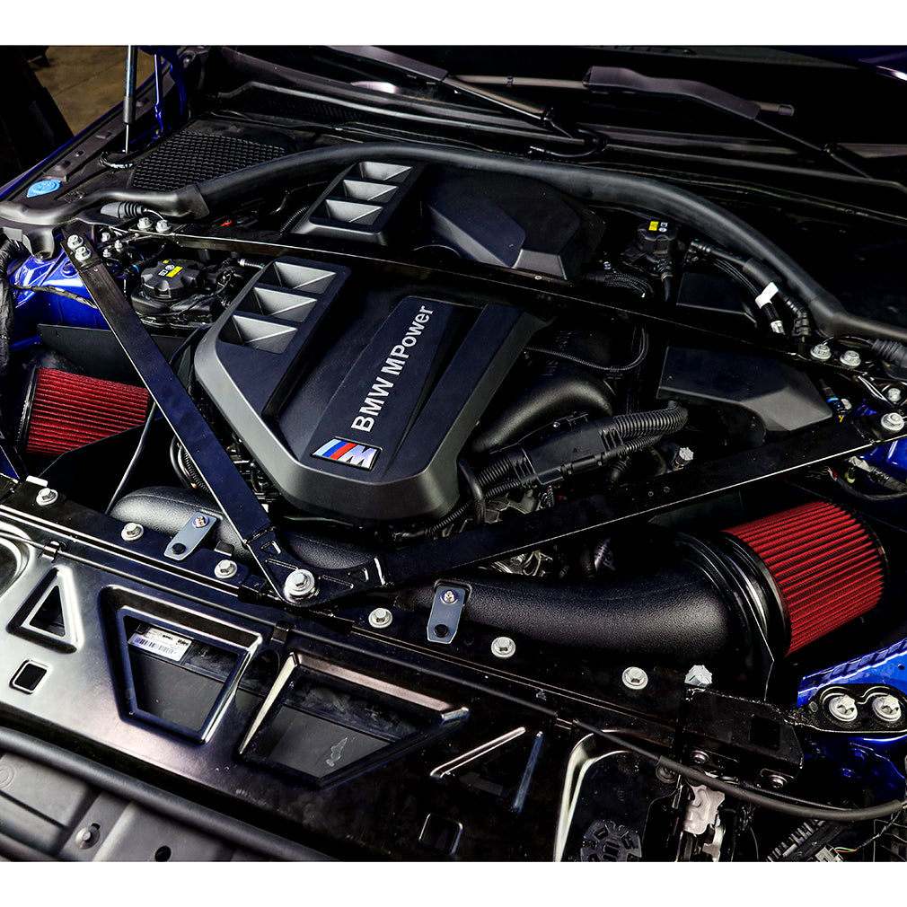 Mishimoto 2021+ BMW G8X M2/M3/M4 3.0L S58B30 Open Airbox Performance Intake - MMAI-G80-21H for 2021-2025 BMW M3 - rear view