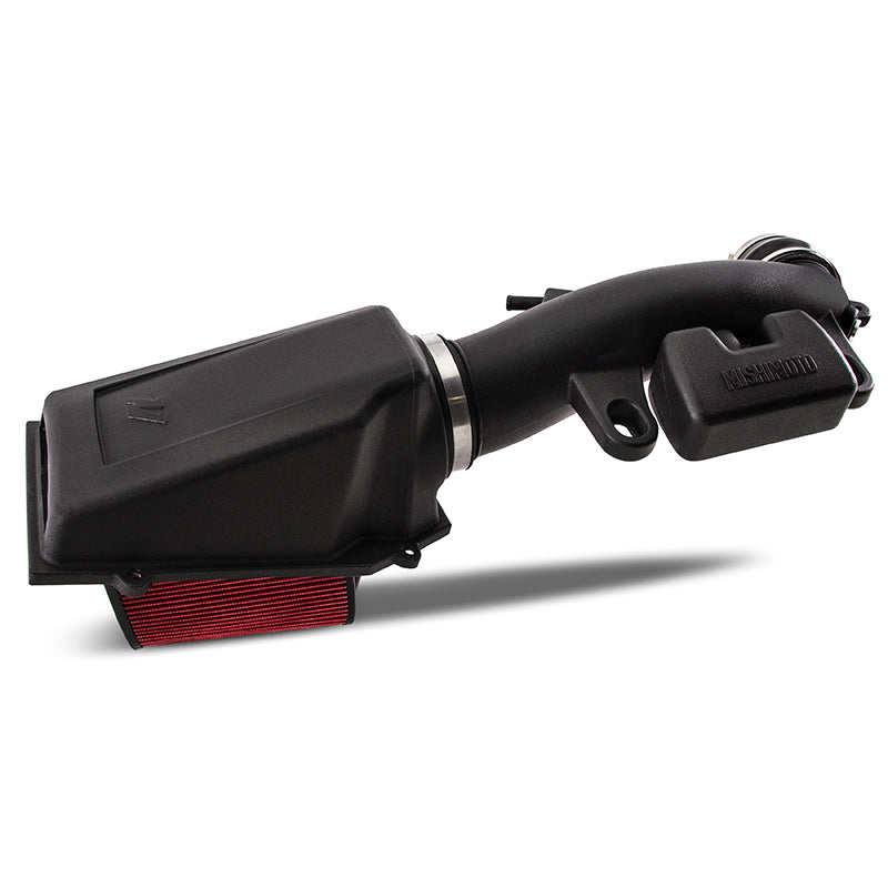 Mishimoto 2018+ Jeep Wrangler JL 2.0T Air Intake w/ Dry Washable Filter - MMAI-JLH-18SDW for 2018-2026 Jeep Wrangler - angle 