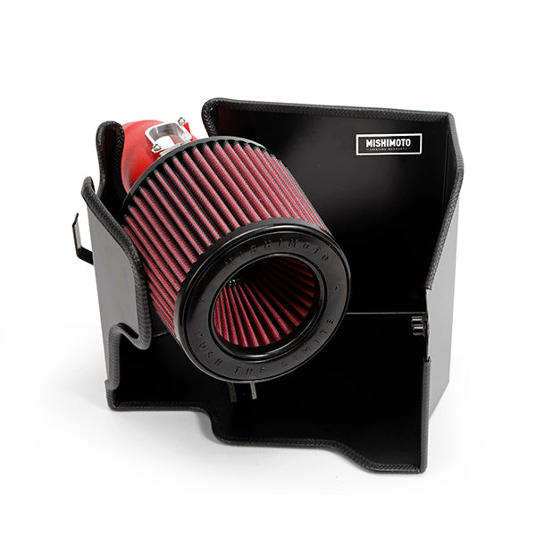 Mishimoto 14-16 Mini Cooper S 2.0L Performance Air Intake Kit - Wrinkle Red - MMAI-MIN-14WRD for 2014-2019 Mini Cooper - angl