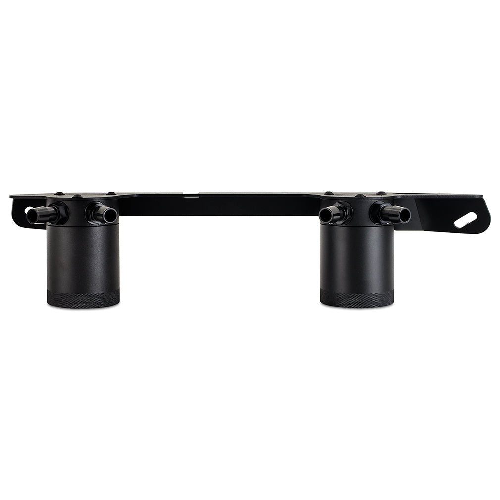 Mishimoto 21-22 Ford Bronco 2.7L Baffled Oil Catch Can System - MMBCC-BR27-21S for 2021-2026 Ford Bronco - angle view