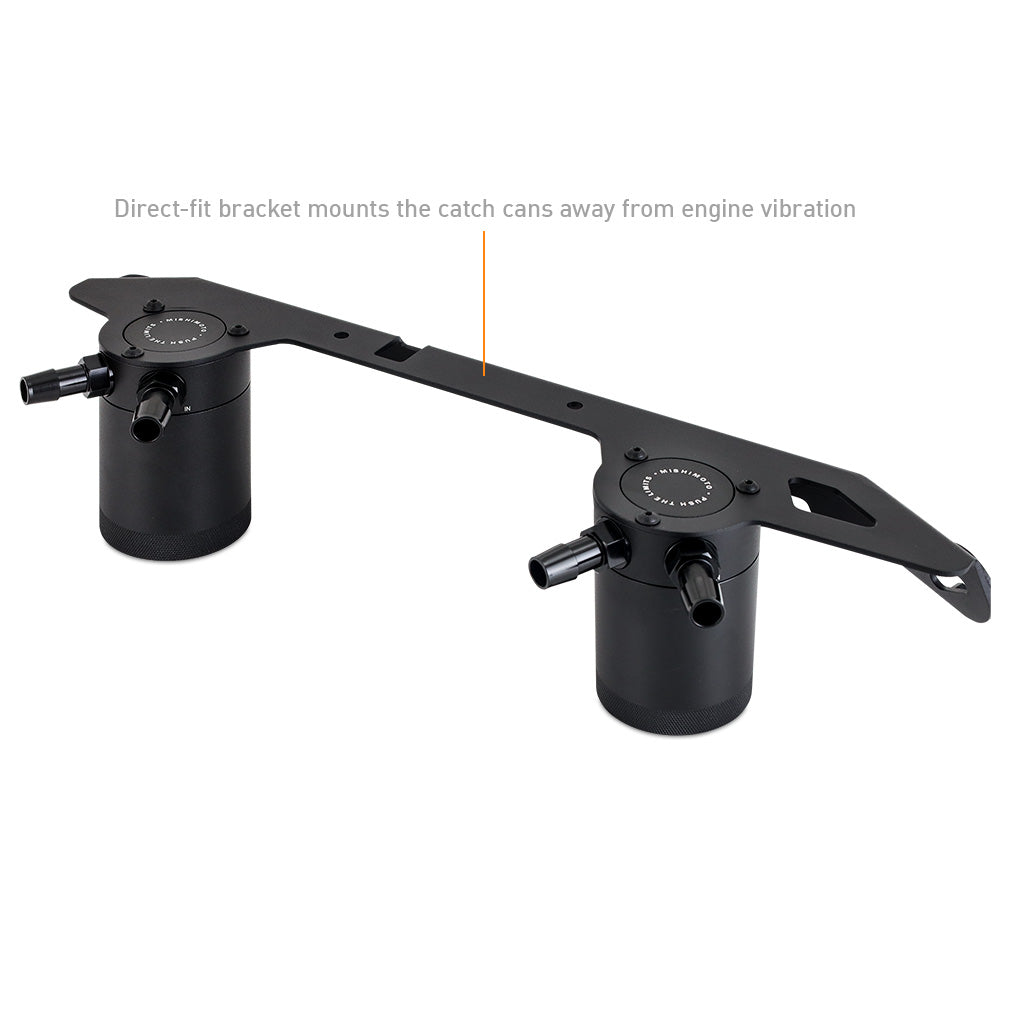 Mishimoto 2023+ Ford Bronco 2.7L Baffled Oil Catch Can System - MMBCC-BR27-23S for 2021-2026 Ford Bronco - angle view