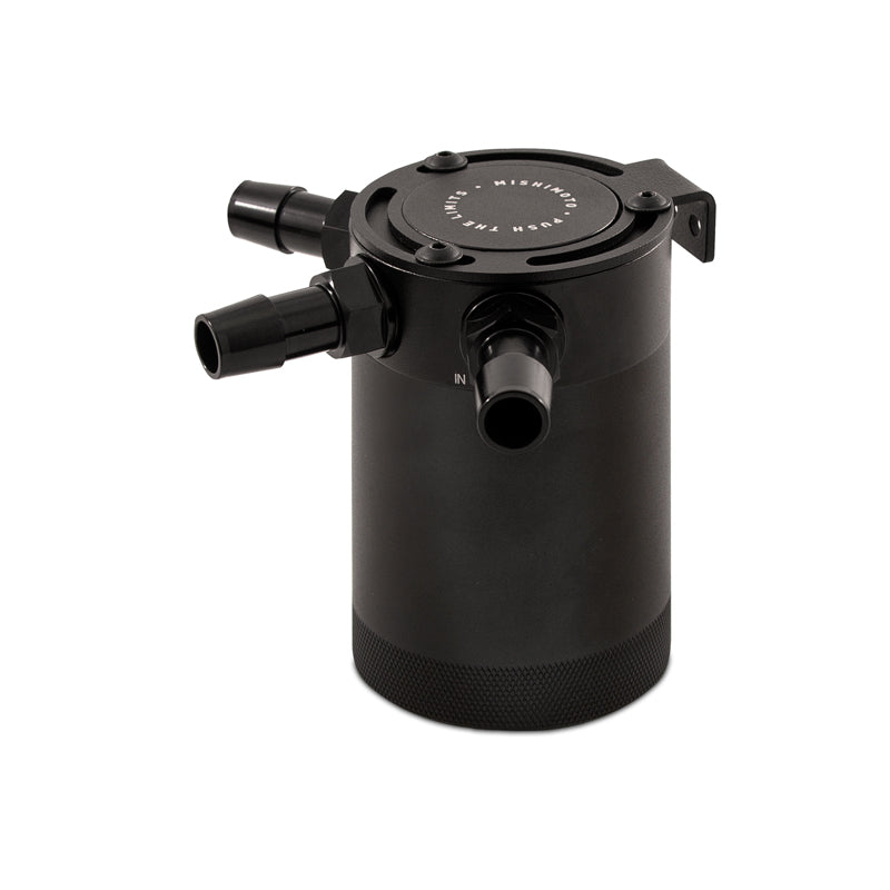 Mishimoto Compact Baffled Oil Catch Can - 3-Port - MMBCC-CBTHR-BK by Mishimoto - angle view