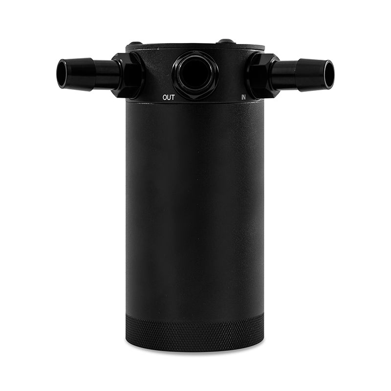 Mishimoto Compact Baffled Oil Catch Can - 3-Port - MMBCC-CBTHR-XLBK by Mishimoto - installed view