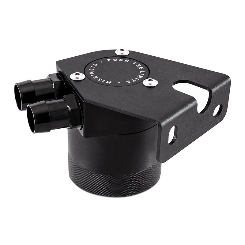 Mishimoto 2008-2010 Powerstroke Baffled Oil Catch Can Kit - MMBCC-F2D-08BE for 2008-2010 Ford F 250 - angle view