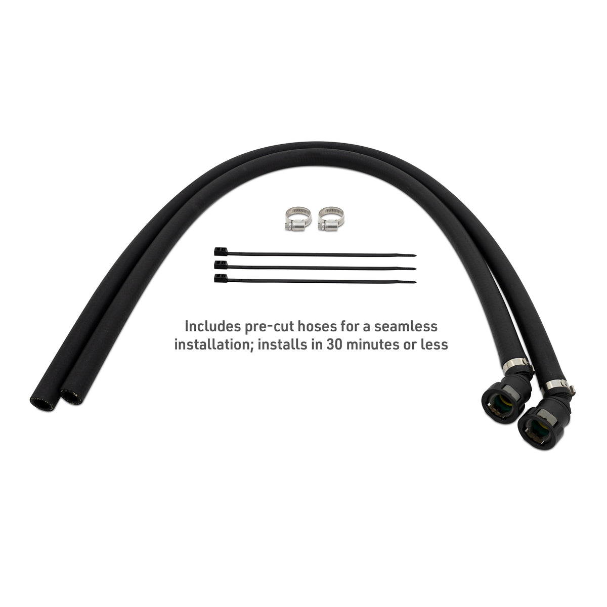 Mishimoto 2025+ RAM 1500 3.0L Hurricane Baffled Oil Catch Can Kit - Black - MMBCC-RAM-25 for 2025-2026 Ram 1500 - close-up