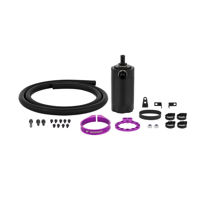 Mishimoto Universal Baffled Oil Catch Can - Purple - MMBCC-UNI-PR by Mishimoto - angle view