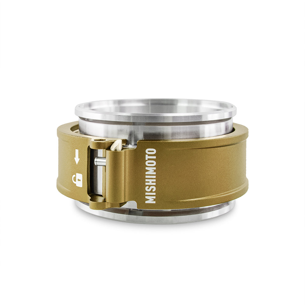 Mishimoto 3.0in Quick Release Clamp Assembly - Gold - MMCLAMP-QD-30GD by Mishimoto - angle view