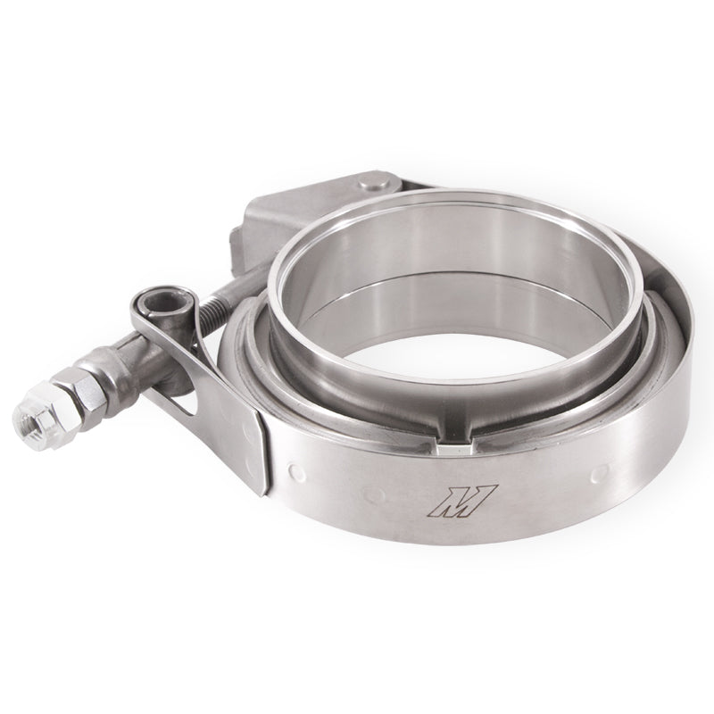 Mishimoto Stainless Steel V-Band Clamp - 3in - MMCLAMP-VS-3 by Mishimoto - angle view