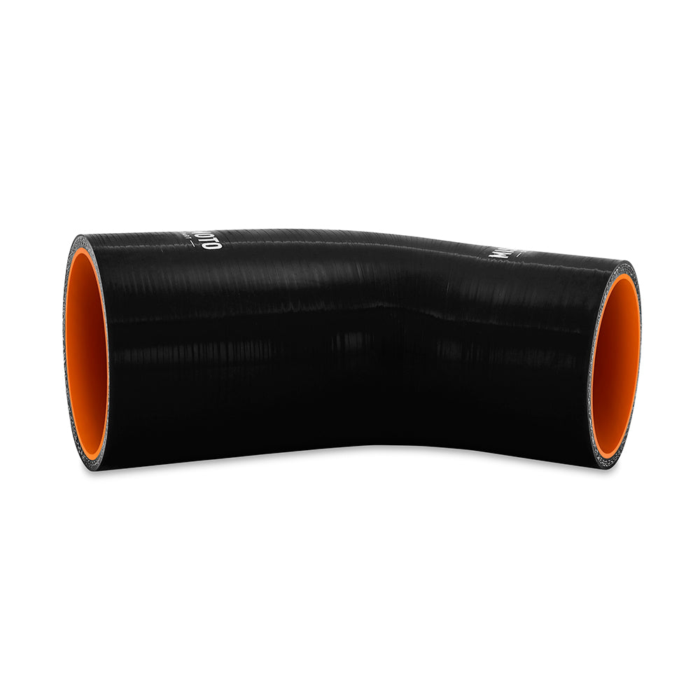 Mishimoto Silicone Reducer Coupler 45 Degree 2in to 2.5in - Black - MMCP-R45-2025BK by Mishimoto - angle view