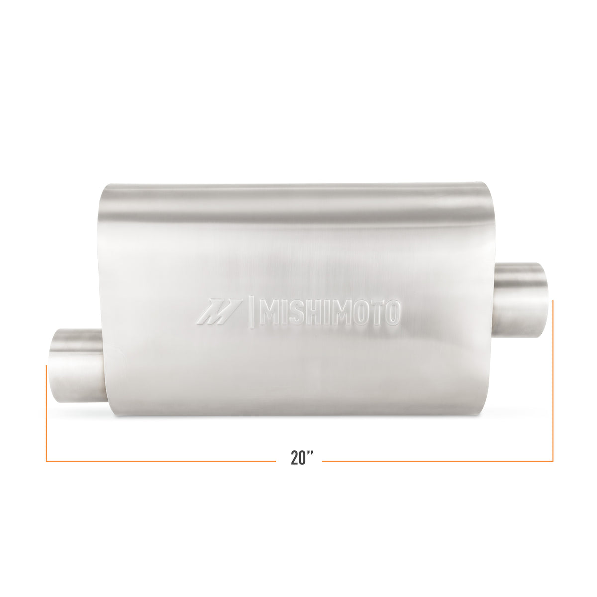 Mishimoto Universal Muffler with 3.0in Offset Inlet/Outlet - Brushed - MMEXH-MF-3COBR by Mishimoto - detail view