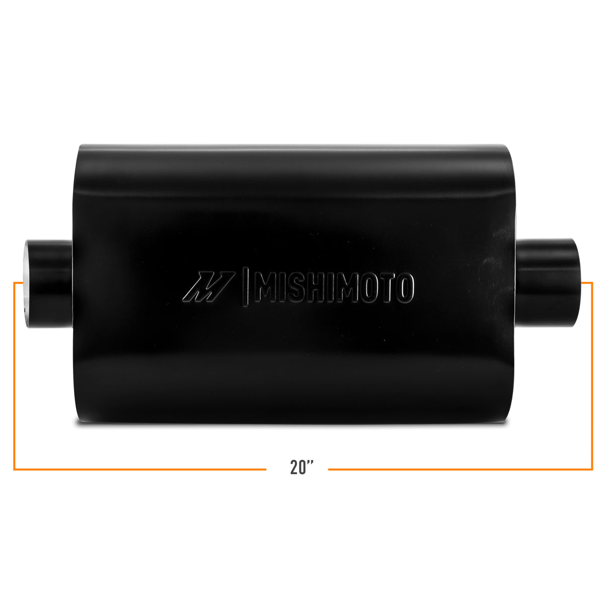 Mishimoto Muffler with 3in Center Inlet/Outlet - Angled Tip - Black - MMEXH-MF-AT-3CCBK by Mishimoto - installed view