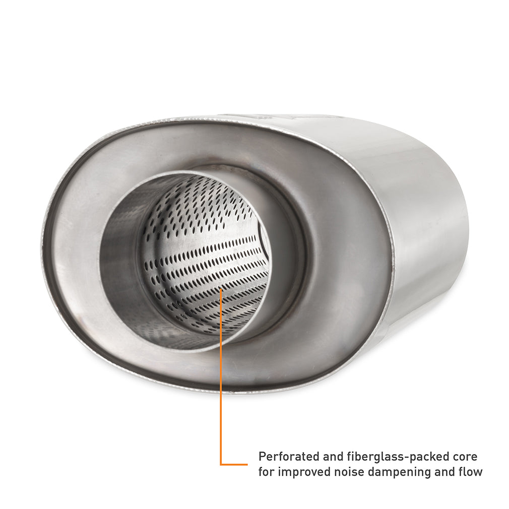 Mishimoto Universal Resonator with 2.5in Inlet/Outlet - Brushed - MMEXH-RES-25BR by Mishimoto - detail view