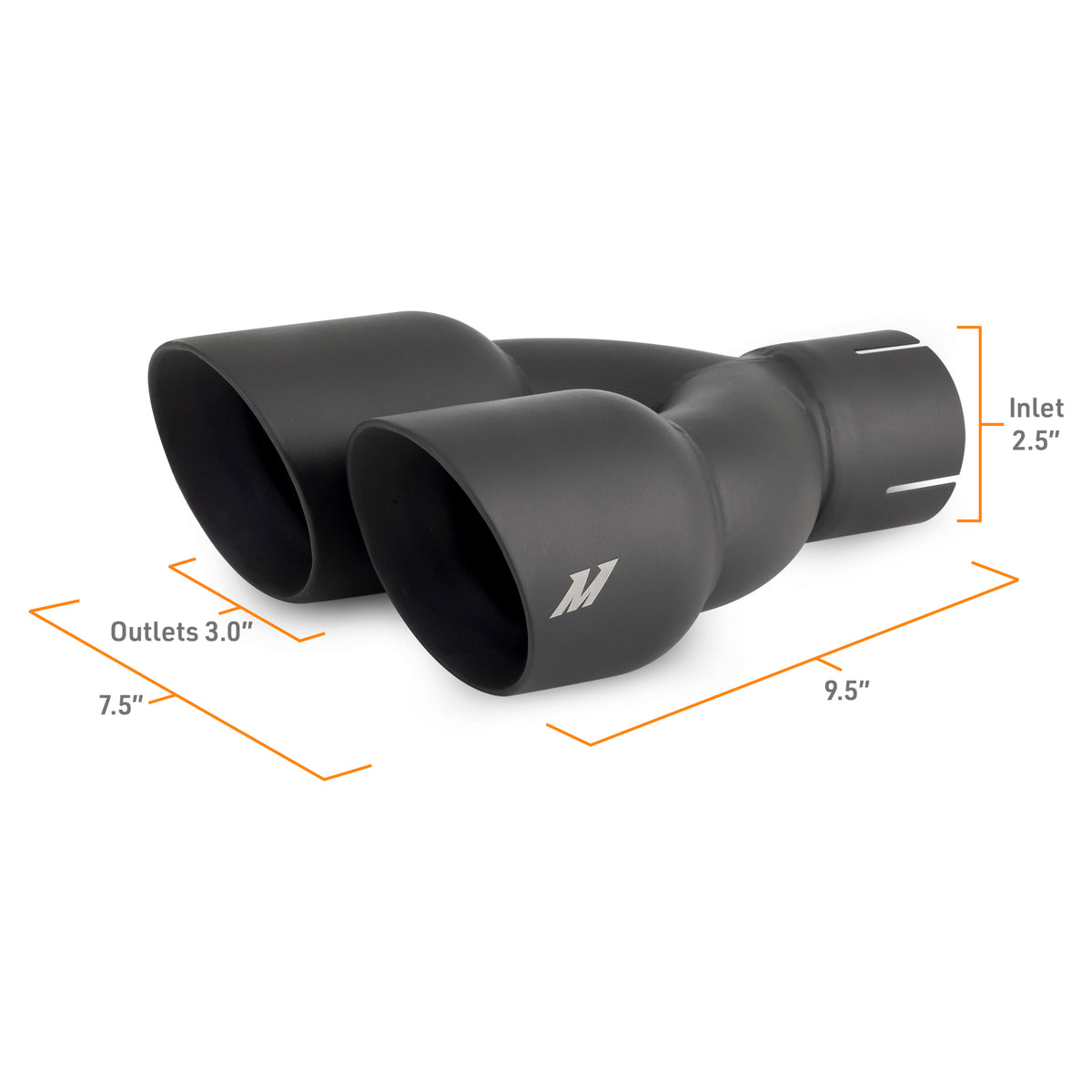 Mishimoto Dual Offset Tips 2.5in Inlet 3in Outlet Slash Cut - Black - MMEXH-TIP-FSTBK by Mishimoto - alternate view