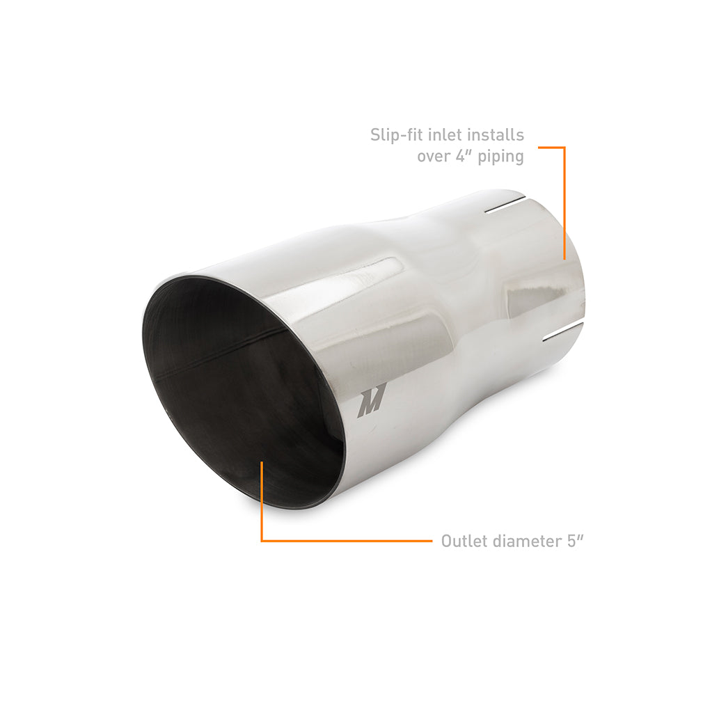 Mishimoto Clamo-On Single Wall Exhaust Tip 5in Outlet - Polished - MMEXH-TIP-SWP by Mishimoto - close-up