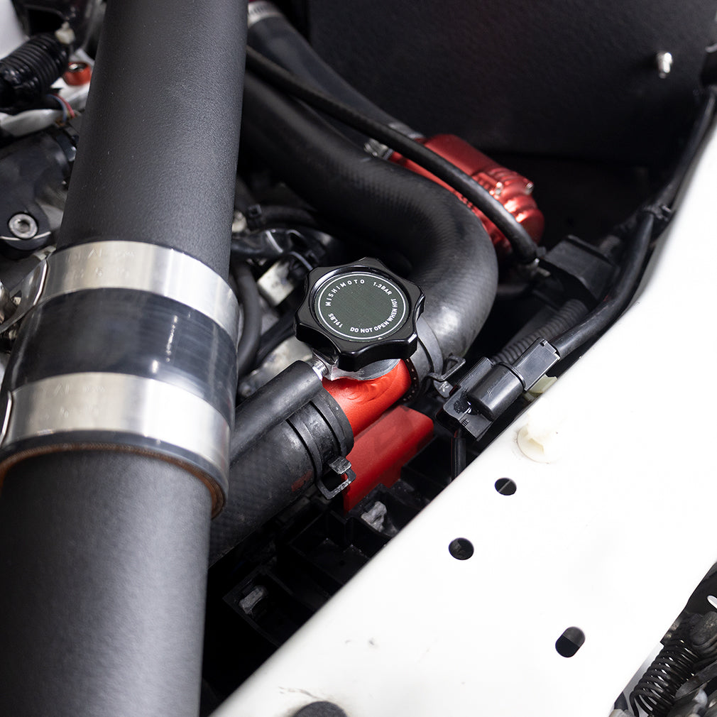 Mishimoto 08-15 Mitsubishi Lancer Evo X Coolant Fill Inlet - Black - MMFN-EVO-BK for 2008-2017 Mitsubishi Lancer - close-up