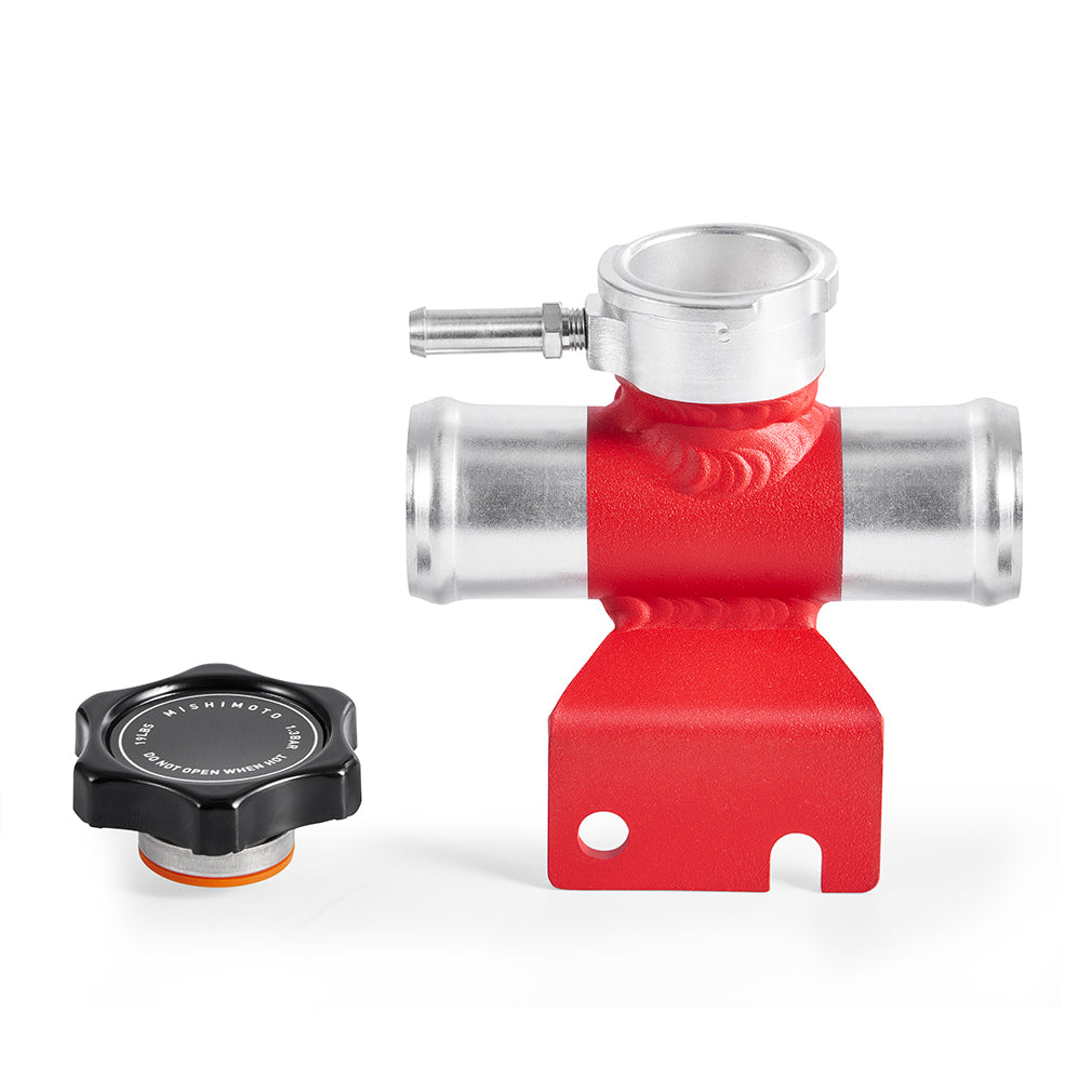 Mishimoto 08-15 Mitsubishi Lancer Evo X Coolant Fill Inlet - Red - MMFN-EVO-RD for 2008-2017 Mitsubishi Lancer - detail view