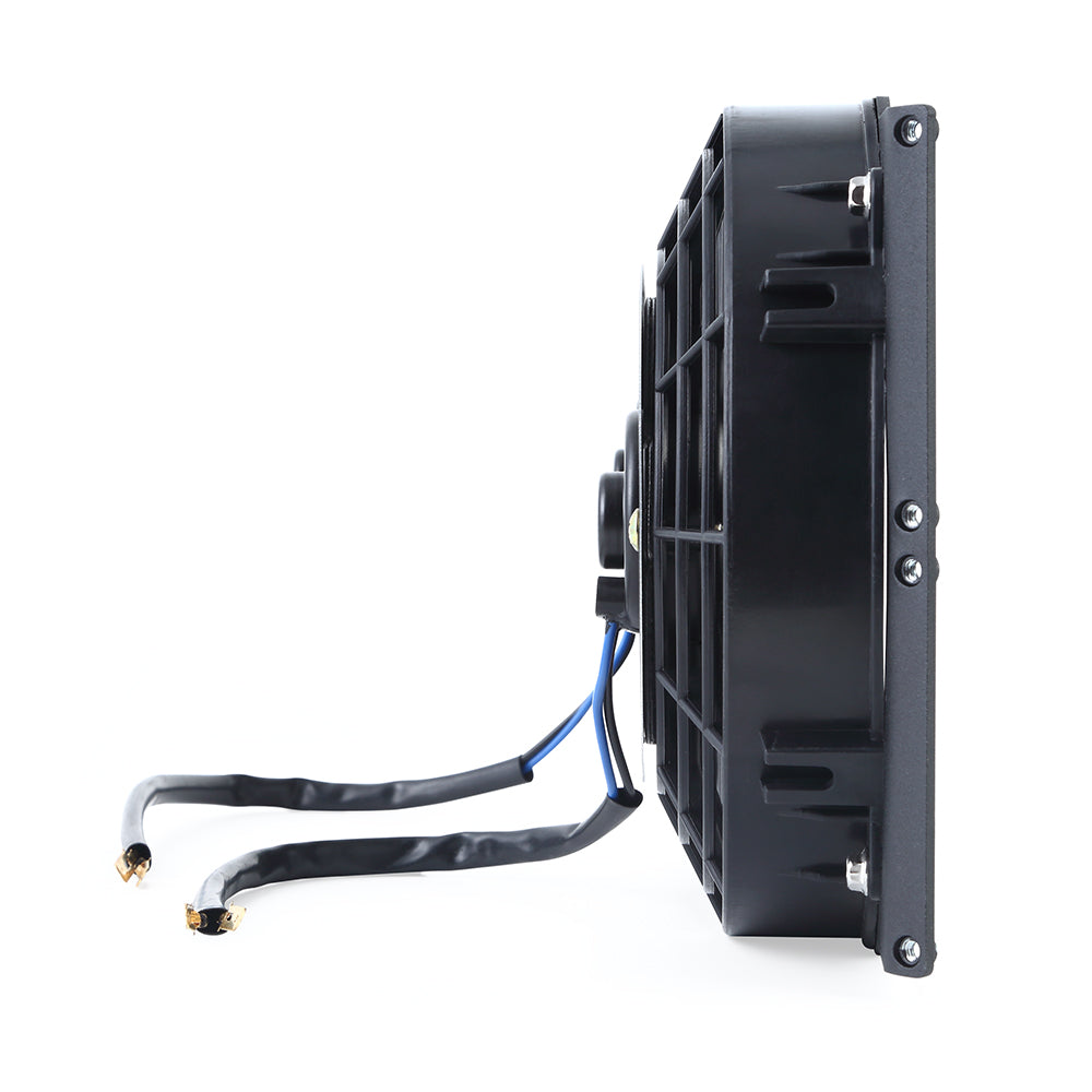 Mishimoto Universal 17in. Heavy-Duty Oil Cooler Fan Shroud - Micro Wrinkle Black - MMFS-HDOC-17 by Mishimoto - angle view