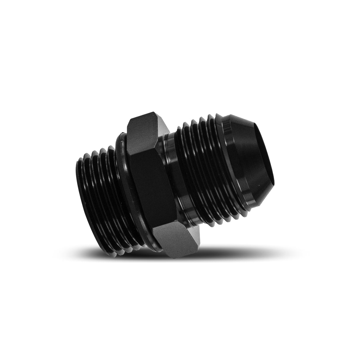 Mishimoto -10 ORB to -10AN Aluminum Fitting - Black - MMFT-10-10BK by Mishimoto - angle view
