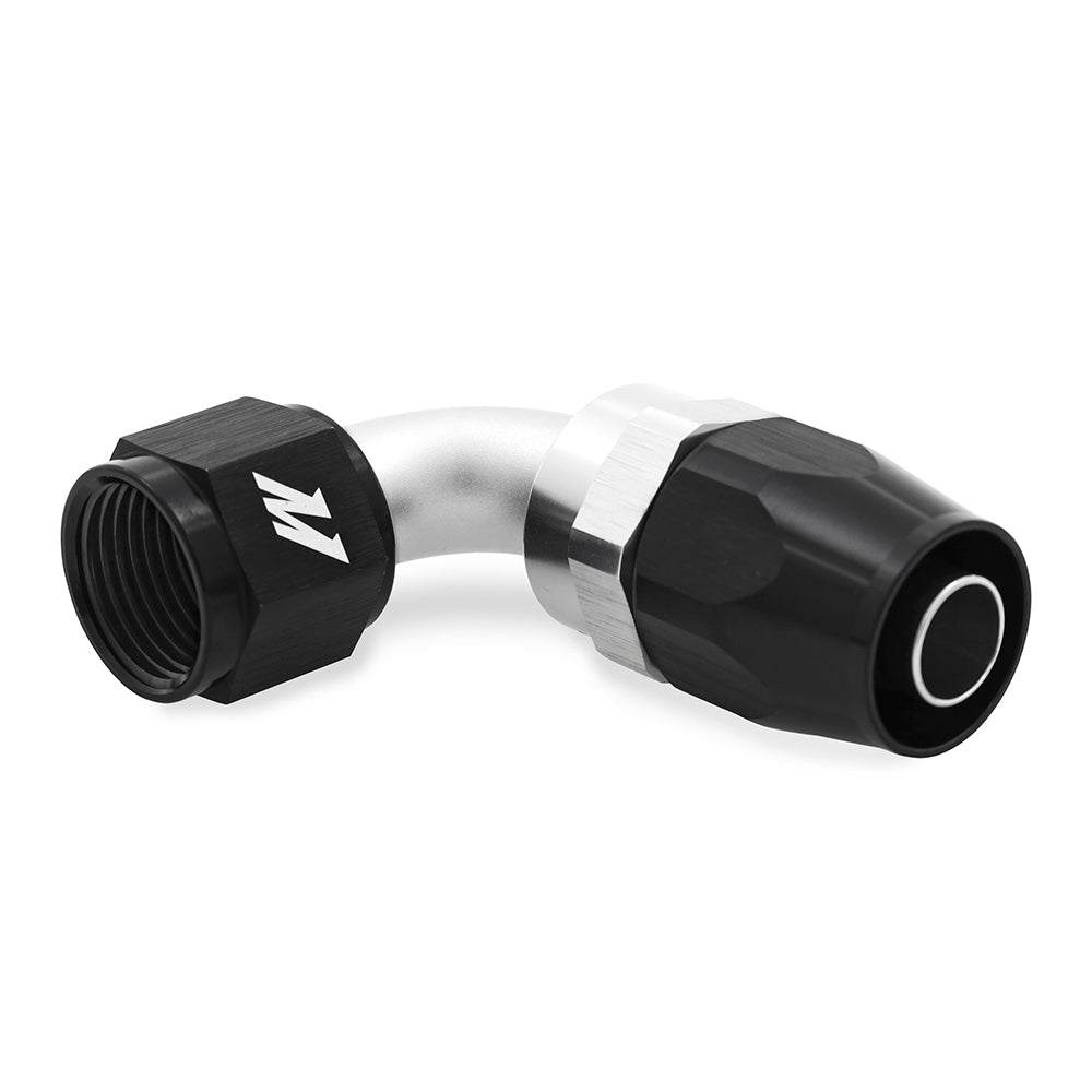 Mishimoto Aluminum -10AN 90 Degree Fitting - Black - MMFT-SW-10-90 by Mishimoto - angle view