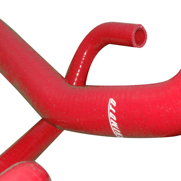Mishimoto 03-06 Nissan 350Z Red Silicone Hose Kit - MMHOSE-350Z-03RD for 2016-2020 Chevrolet Camaro - angle view
