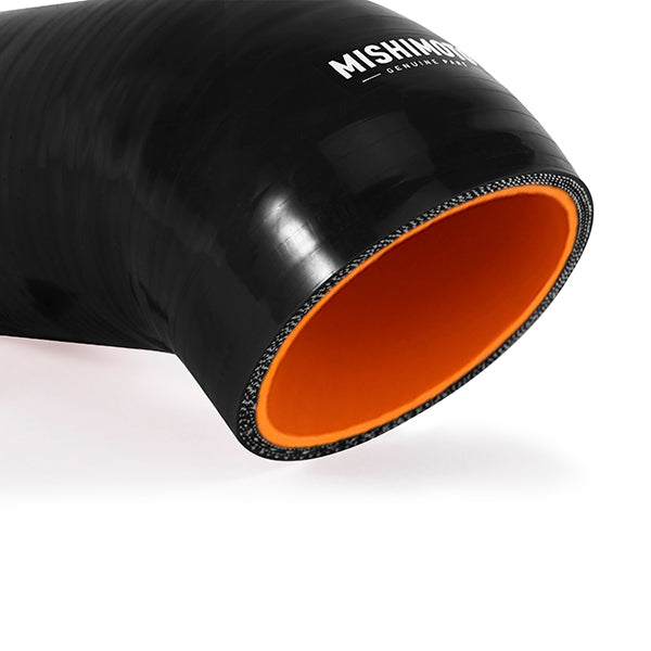 Mishimoto BMW E90/E92 w/ N52 Engine Black Silicone Intake Boot - MMHOSE-E90-06IHBK for 2006-2013 BMW 3 Series - angle view