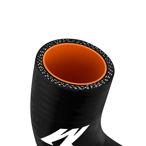 Mishimoto Mitsubishi EVO 4/5/6 Upper Black Silicone Hose - MMHOSE-EVO-UBK for 2016-2021 Chevrolet Camaro - detail view