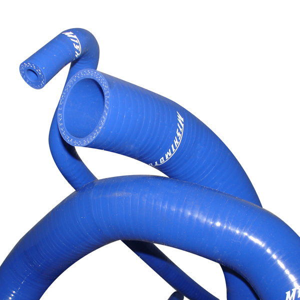 Mishimoto 05-06 Ford Mustang GT V8 Blue Silicone Hose Kit - MMHOSE-MUS-05BL for 2016-2020 Chevrolet Camaro - angle view