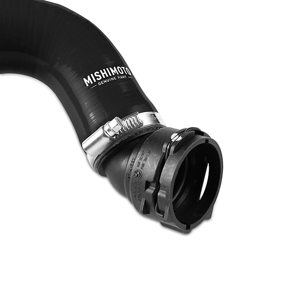 Mishimoto 15+ Ford Mustang GT Black Silicone Upper Radiator Hose - MMHOSE-MUS8-15UBK for 2015-2023 Ford Mustang - detail view