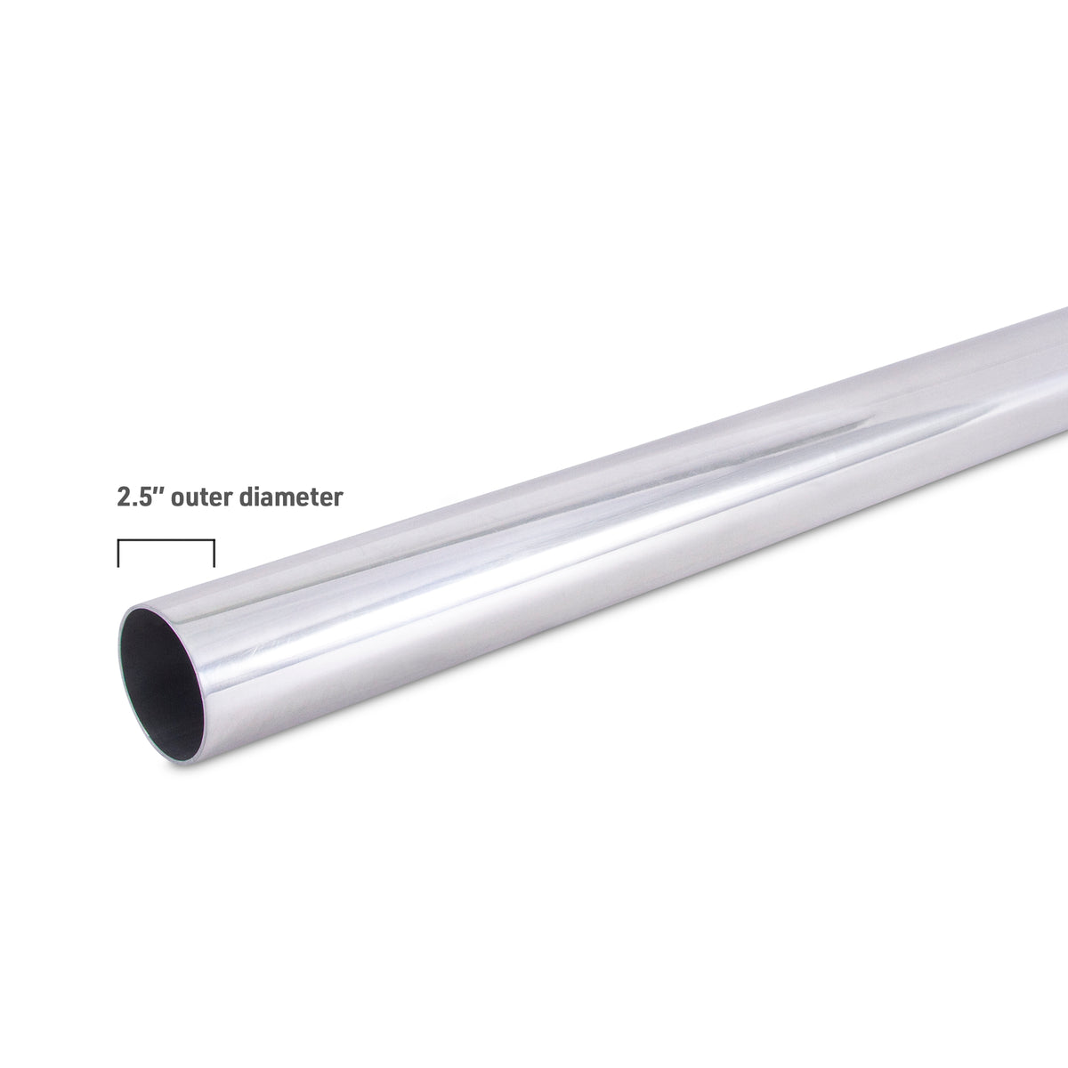 Mishimoto Universal Aluminum Intercooler Tubing 2.5in. OD - Straight - MMICP-AL-250 by Mishimoto - angle view