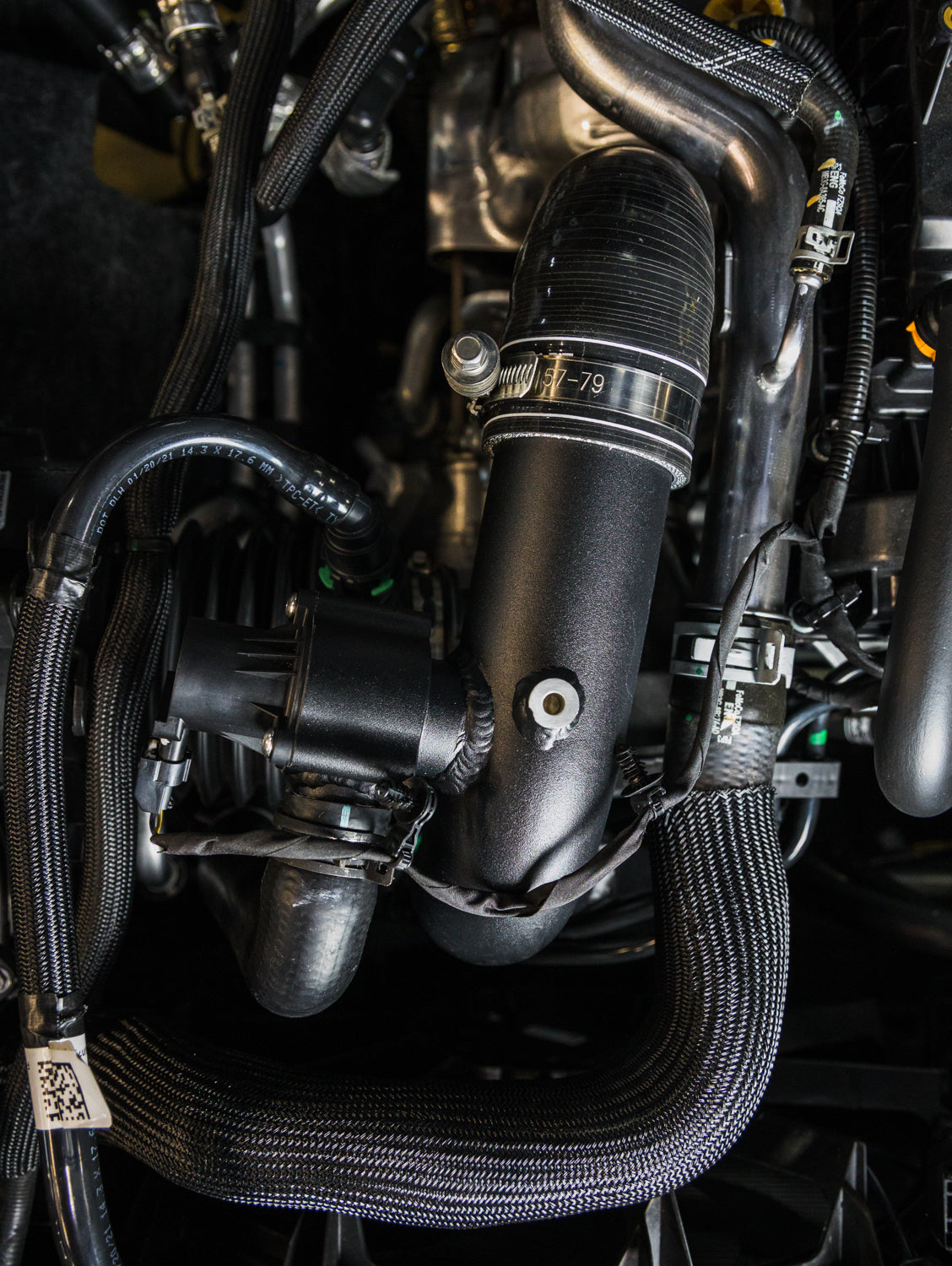 Mishimoto 21+ Bronco 2.3L Intercooler Pipe Kit Micro Wrinkle Black - MMICP-BR23-21MWBK for 2021-2026 Ford Bronco - detail vie