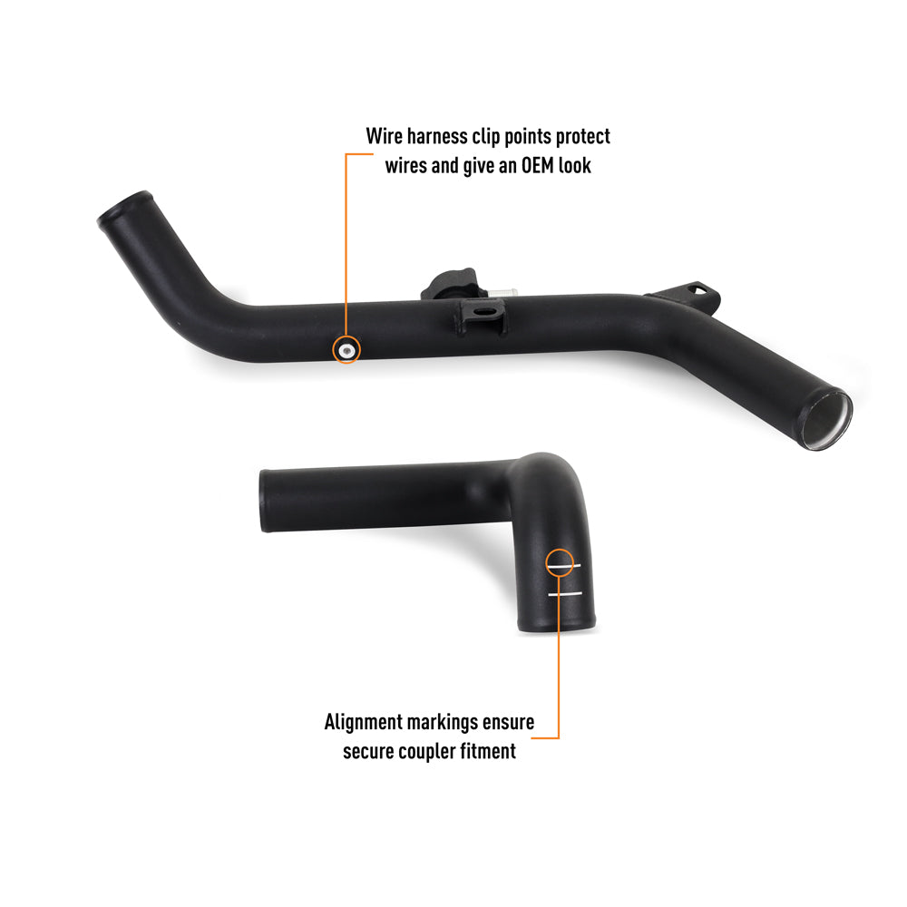 Mishimoto 21+ Bronco 2.7L Intercooler Pipe Kit Micro Wrinkle Black - MMICP-BR27-21MWBK for 2021-2026 Ford Bronco - angle view