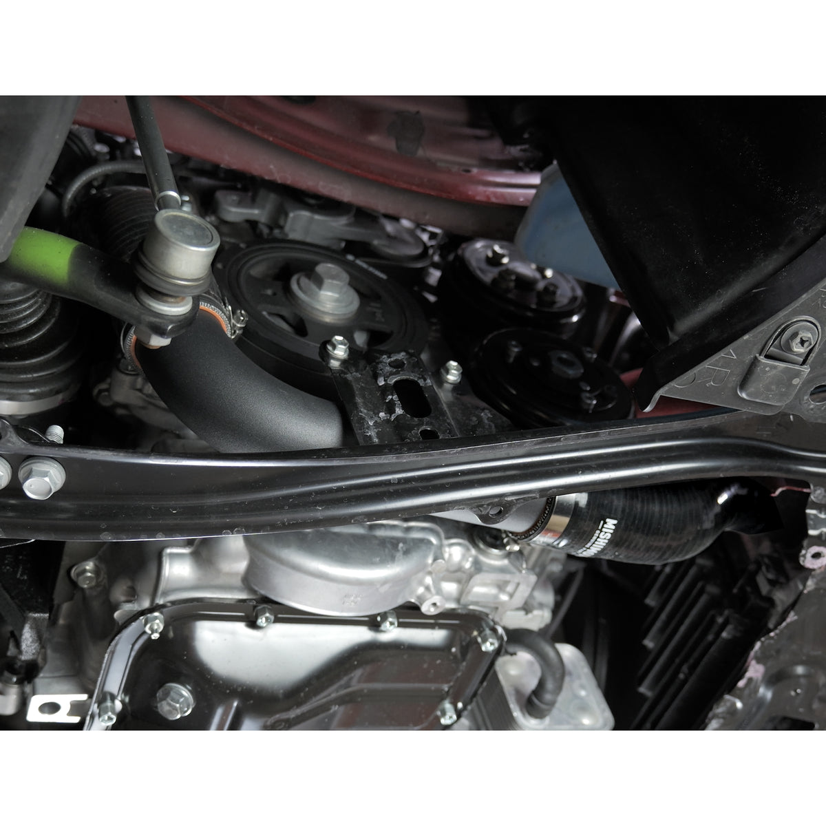 Mishimoto 2023+ Toyota GR Corolla Intercooler Pipe Kit - Wrinkle Red - MMICP-GRC-23RD for 2023-2025 Toyota GR Corolla - rear 