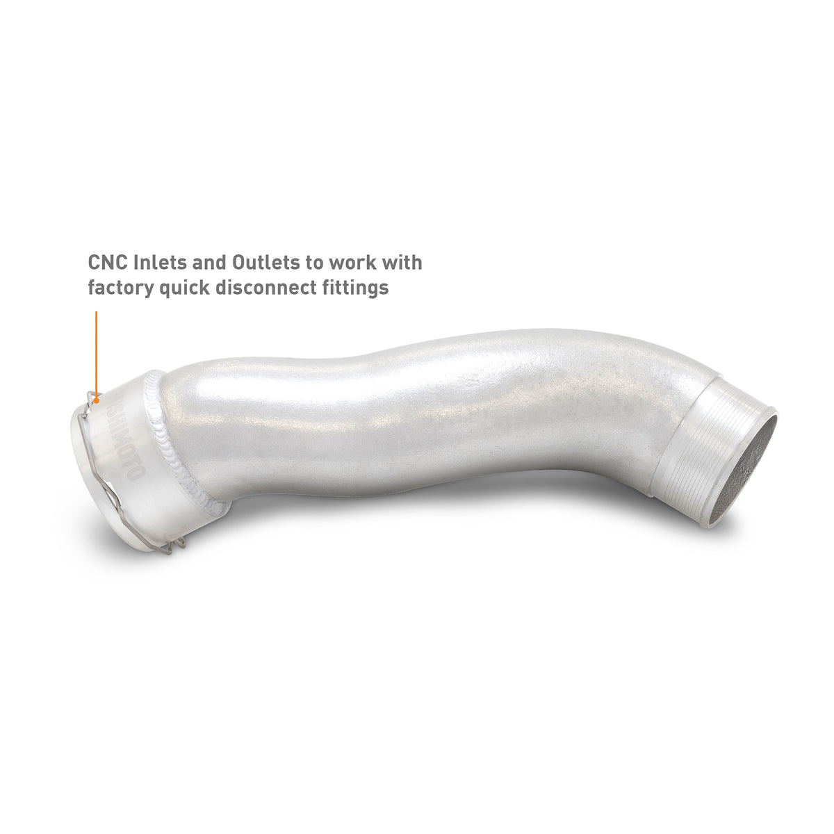 Mishimoto 2024+ Ford Mustang EcoBoost Charge Pipes - Polished - MMICP-MUS4-24P for 2024-2026 Ford Mustang - detail view