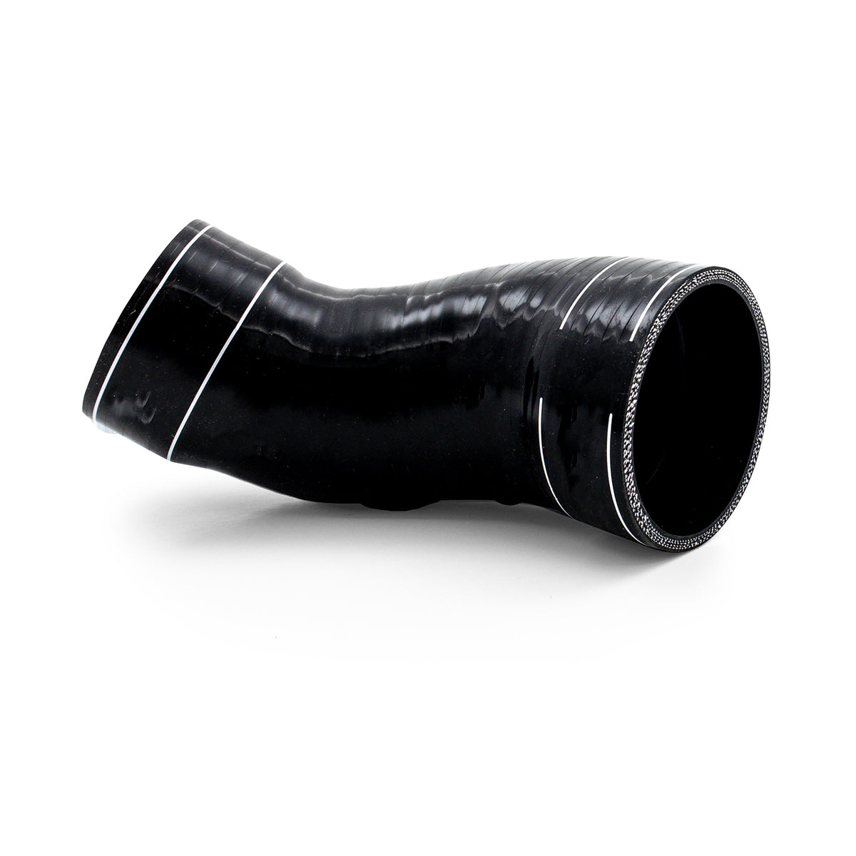 Mishimoto 2020+ Toyota Supra Charge Pipe Kit - Micro-Wrinkle Black - MMICP-SUP-20BK for 2020-2025 BMW 3 Series - angle view