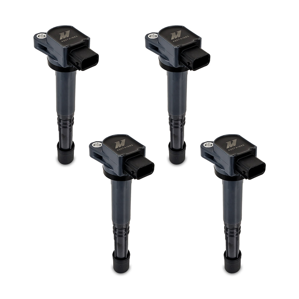 Mishimoto 02-11 Honda Civic Four Cylinder Ignition Coil Set - MMIG-CIV-0204 for 2003-2011 Honda Element - angle view