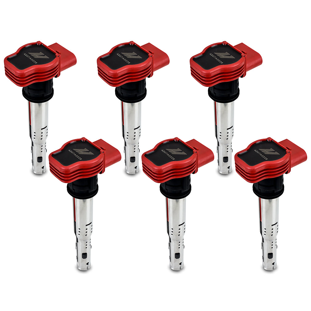 Mishimoto 06-08 VW/Audi Six Cylinder Ignition Coil Set - MMIG-VW-0606 for 2006-2018 Audi A6 - angle view