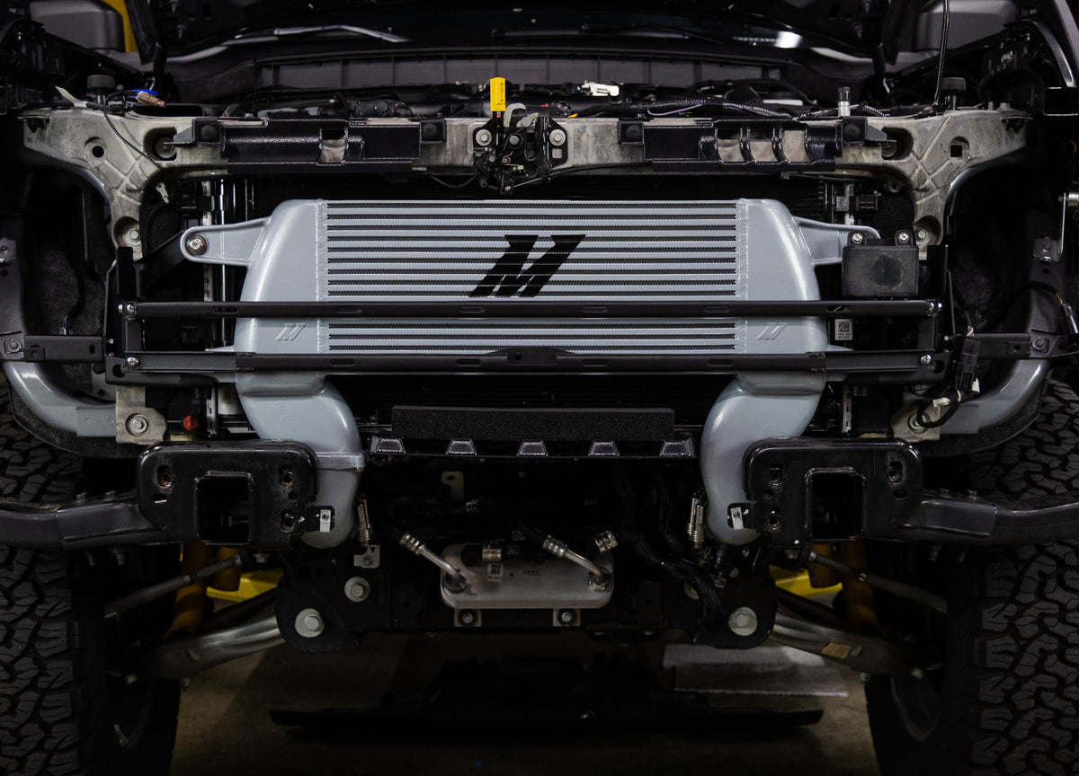 Mishimoto 21+ Ford Bronco 2.7L High Mount INT Kit BK Pipes BK Core - MMINT-BR27-21HKBKBK for 2021-2026 Ford Bronco - close-up