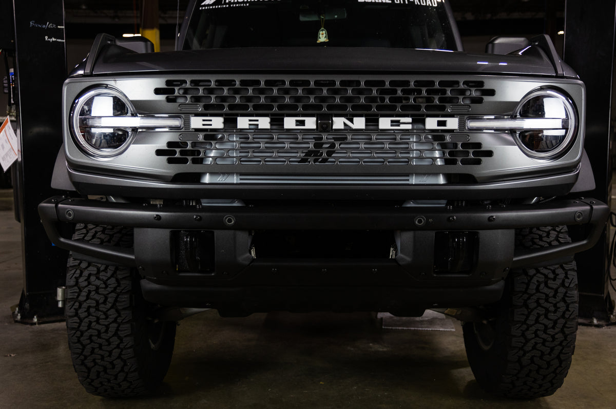 Mishimoto 21+ Ford Bronco High Mount Intercooler Kit - Black - MMINT-BR-21HBK for 2021-2026 Ford Bronco - angle view